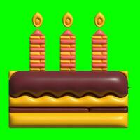 3D Cake Assets Design with Greenscreen Background photo