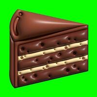 3D Cake Assets Design with Greenscreen Background photo