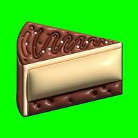 3D Cake Assets Design with Greenscreen Background photo