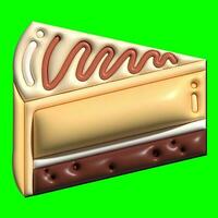 3D Cake Assets Design with Greenscreen Background photo