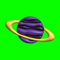3D Galaxy Planet Assets with Greenscreen Background photo