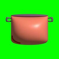 3D Kitchen Set Elements Assets with Greenscreen Background photo