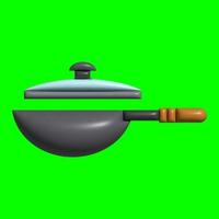 3D Kitchen Set Elements Assets with Greenscreen Background photo