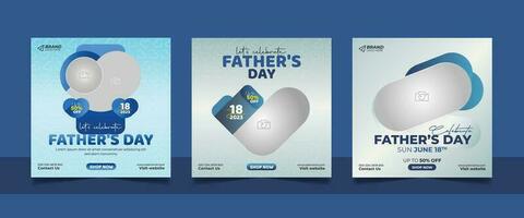 Social media father's day event sale post banner square web flyer template. vector