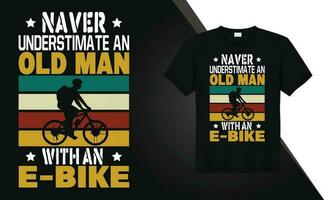 E-bike riding vintages tshirt design Free Vector