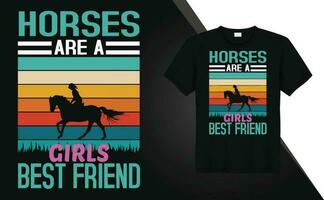 niña amoroso caballo camiseta diseño gratis vector