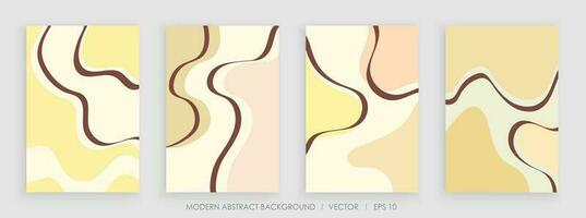 Modern abstract creative backgrounds with wavy shapes and line colorful colors design vector