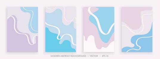 Modern abstract creative backgrounds with wavy shapes and line colorful colors design vector