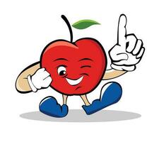 apple fruit character illustration vector