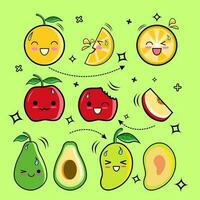 smiling fruit cut illustration vector