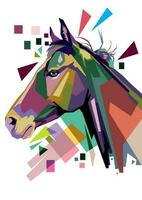 horse portrait pop art illustration vector