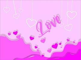 pink love pattern background vector