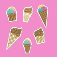 ice cream illustration good to use for stickers etc vector