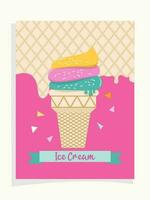 vector ice cream illustration with an ascream theme background