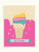 vector ice cream illustration with an ascream theme background