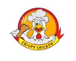 illustration of a chicken wearing a chef's suit vector