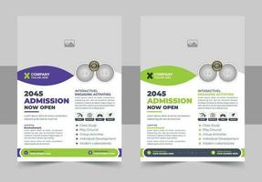 School admission flyer design. back to school flyer design set. Back to school admission promotion flyer. school admission business flyer template vector