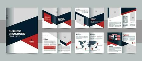 Business presentation guide brochure template with cover, back and inside pages, Trendy minimalist flat geometric business brochure design template vector