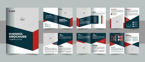 Corporate business presentation guide brochure template with cover, back and inside pages, Trendy minimalist flat geometric business brochure design vector