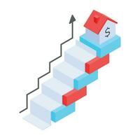 An isometric icon of growth analysis vector