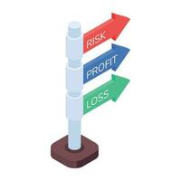 Well-designed isometric icon of business directions vector