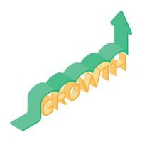 An isometric icon of growth analysis vector