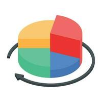 An isometric icon of growth analysis vector