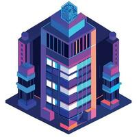 vector isometric tower building