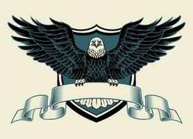 Bald Eagle Grip a Blank Ribbon for Text vector