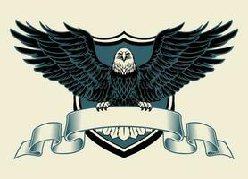 Bald Eagle Grip a Blank Ribbon for Text vector