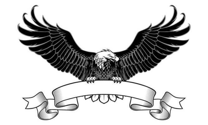 Eagle Grip a Blank Ribbon for Text