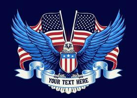 Classic American Eagle with Customizable Ribbon vector