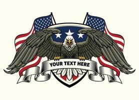 Roaring American Eagle Customizable Ribbon vector