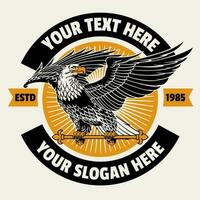 Vintage Bald Eagle Tshirt Template Design vector