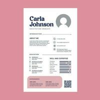 profesional resume CV template layout design vector