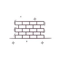 Hand Drawn Brick Wall. Doodle Vector Sketch Illustration