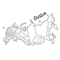 hand drawn doodle map of Russia vector