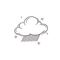 Hand Drawn Rainy Cloud. Doodle Vector Sketch Illustration