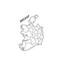 mano dibujado garabatear mapa de Irlanda. vector ilustración