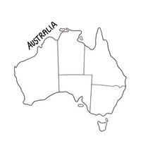 mano dibujado garabatear mapa de Australia vector