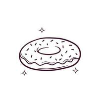 Hand Drawn Donut. Doodle Vector Sketch Illustration