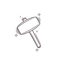 Hand Drawn Sledge Hammer. Doodle Vector Sketch Illustration