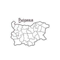 mano dibujado garabatear mapa de Bulgaria. vector ilustración