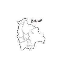 Hand Drawn Doodle Map Of Bolivia. Vector Illustration