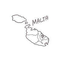 mano dibujado garabatear mapa de Malta. vector ilustración