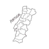 Portugal map freehand drawing on white background. 6563989 Vector Art at  Vecteezy