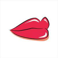 illustration of a lips and A set of red lips with a smile on the bottom and Vector Art illustration template banner design lips and lip vector design download and lip red color and lip set