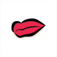 illustration of a lips and A set of red lips with a smile on the bottom and Vector Art illustration template banner design lips and lip vector design download and lip red color and lip set