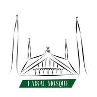 Faisal Mosque  vector design banner and  14 august Pakistan independence day Banner