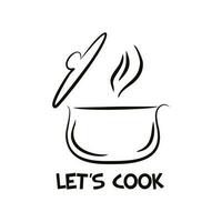 lets cook banner design and  illustration vector design cooking logo